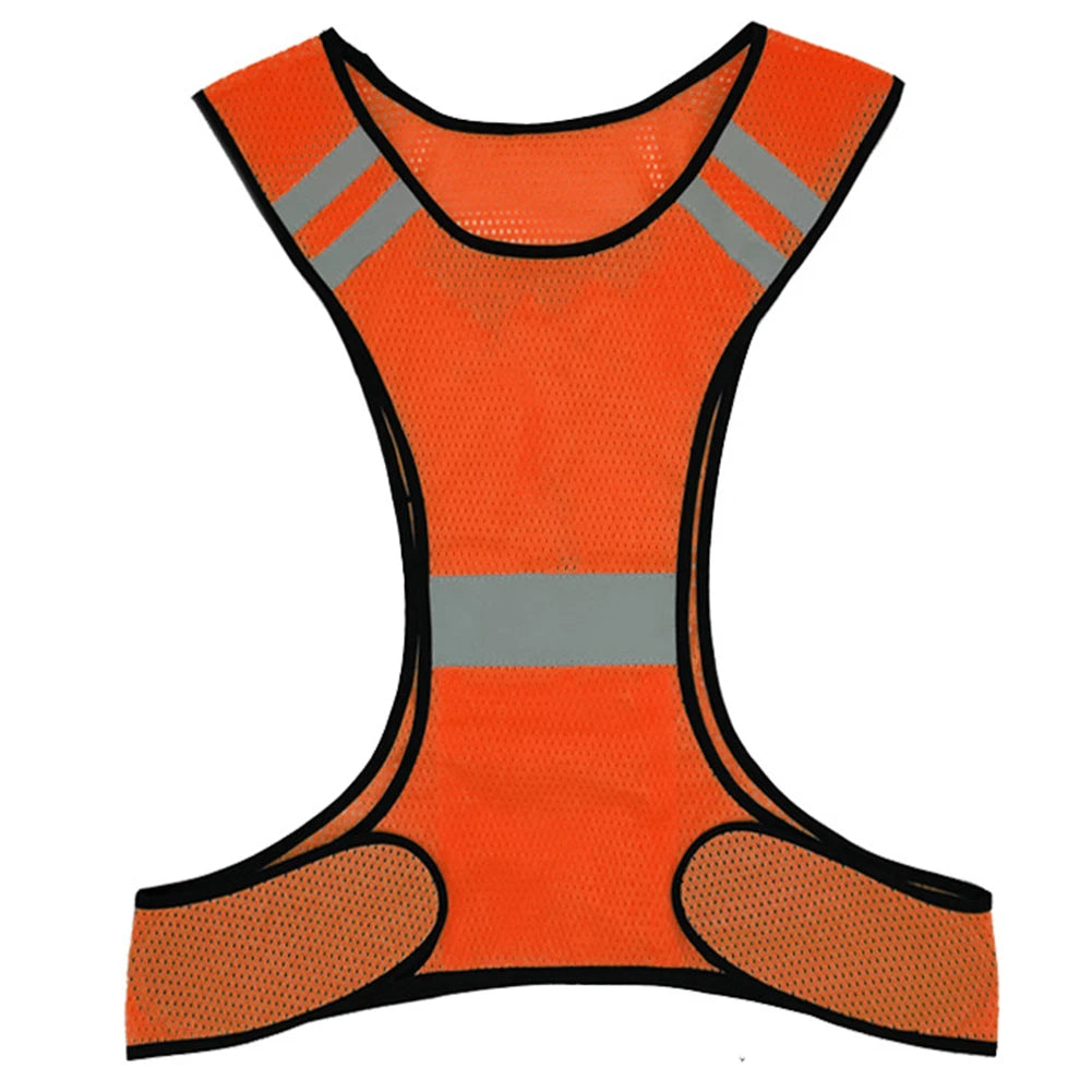 High Visibility Running Vest Breathable Fluorescent Mesh Vest Lightweight Adjustable for Men Women Outdoor Night Riding