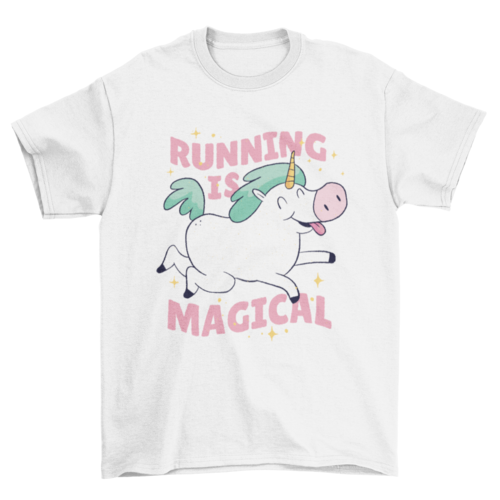Unicorn Running T-Shirt - Running Is Magical - Fun Athletic Tee for Runners & Fitness Enthusiasts