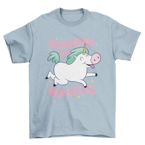 Unicorn Running T-Shirt - Running Is Magical - Fun Athletic Tee for Runners & Fitness Enthusiasts