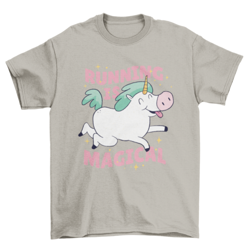 Unicorn Running T-Shirt - Running Is Magical - Fun Athletic Tee for Runners & Fitness Enthusiasts