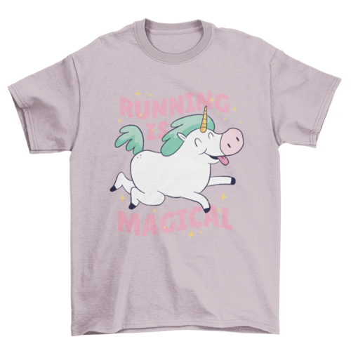 Unicorn Running T-Shirt - Running Is Magical - Fun Athletic Tee for Runners & Fitness Enthusiasts
