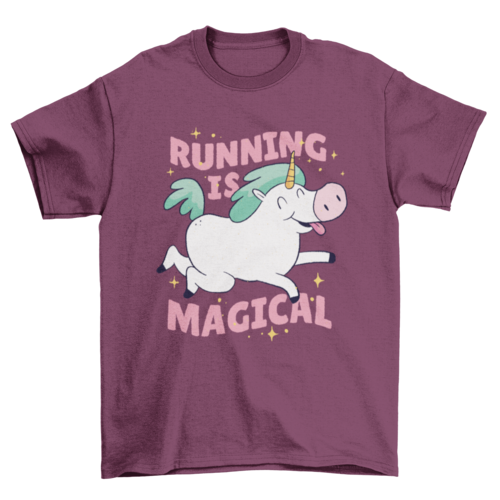 Unicorn Running T-Shirt - Running Is Magical - Fun Athletic Tee for Runners & Fitness Enthusiasts