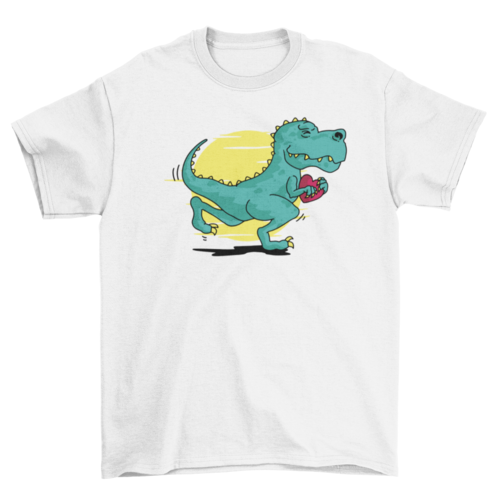Running T-Rex Heart T-Shirt - Funny Dinosaur Running Tee for Runners & Fitness Enthusiasts