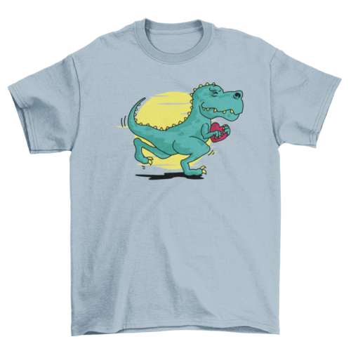 Running T-Rex Heart T-Shirt - Funny Dinosaur Running Tee for Runners & Fitness Enthusiasts