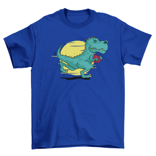 Running T-Rex Heart T-Shirt - Funny Dinosaur Running Tee for Runners & Fitness Enthusiasts
