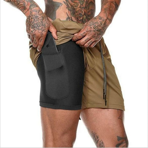 Men's 2-in-1 Running Shorts - Quick Dry Athletic Gym Training Shorts for Jogging & Fitness
