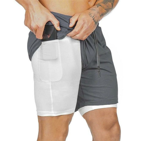 Men's 2-in-1 Running Shorts - Quick Dry Athletic Gym Training Shorts for Jogging & Fitness