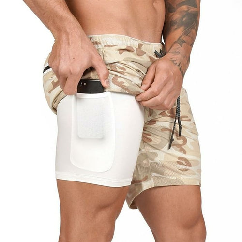 Men's 2-in-1 Running Shorts - Quick Dry Athletic Gym Training Shorts for Jogging & Fitness