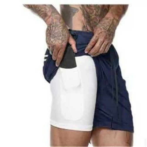 Men's 2-in-1 Running Shorts - Quick Dry Athletic Gym Training Shorts for Jogging & Fitness