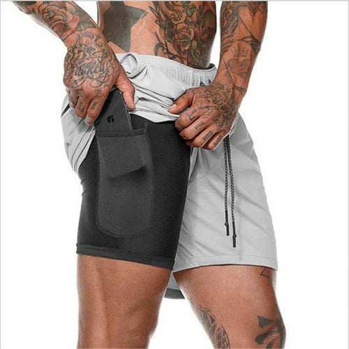 Men's 2-in-1 Running Shorts - Quick Dry Athletic Gym Training Shorts for Jogging & Fitness