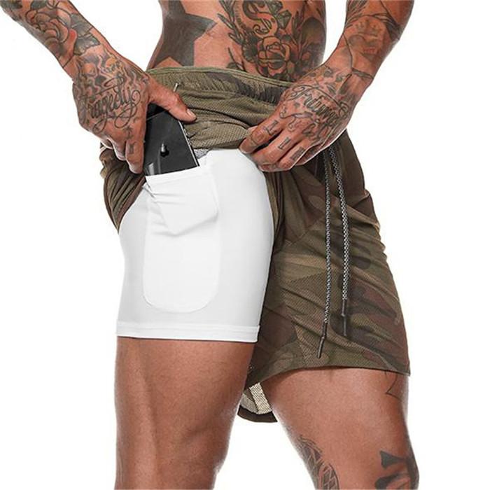 Men's 2-in-1 Running Shorts - Quick Dry Athletic Gym Training Shorts for Jogging & Fitness