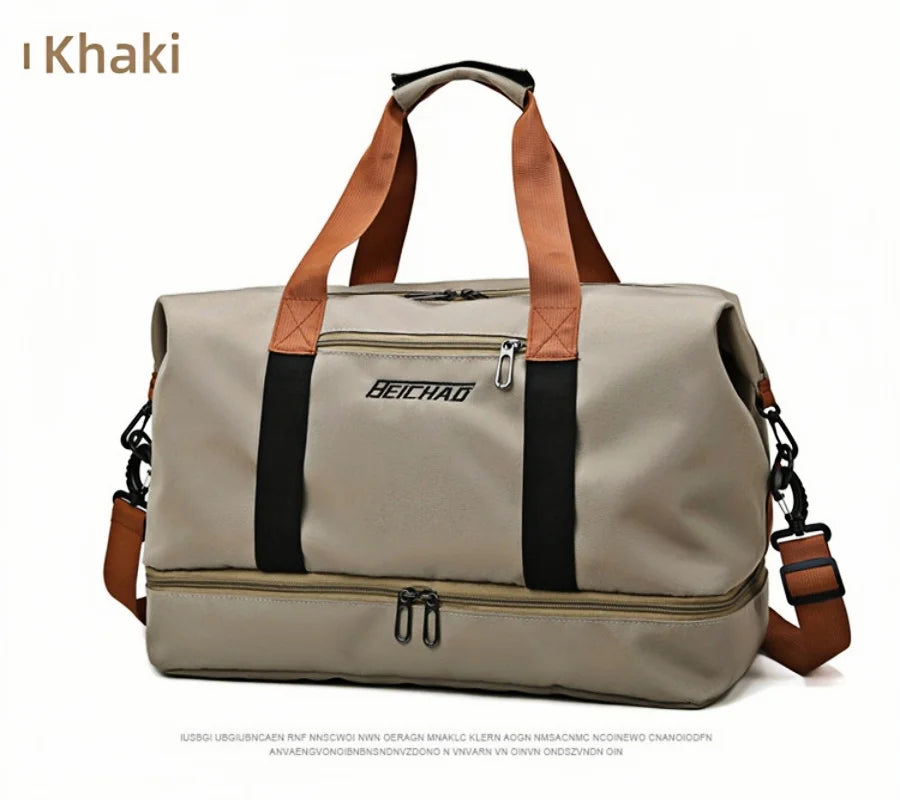 Fitness bag Large capacity Short-distance luggage portable fitness bag Travel bag Shoulder handbag Sports outdoor waterproof bag