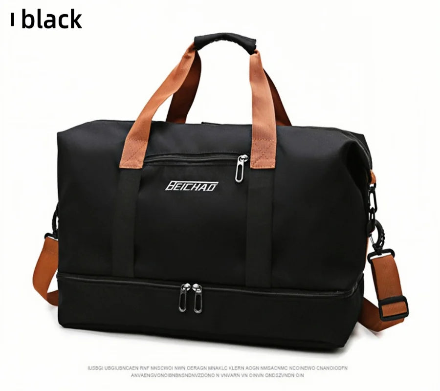 Fitness bag Large capacity Short-distance luggage portable fitness bag Travel bag Shoulder handbag Sports outdoor waterproof bag
