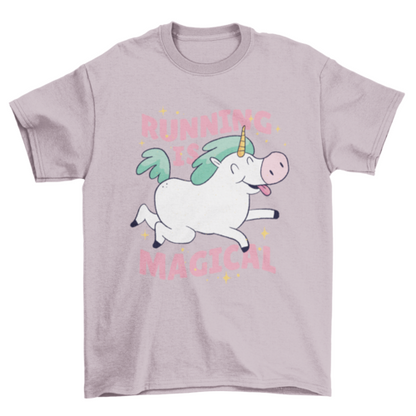Unicorn Running T-Shirt - Running Is Magical - Fun Athletic Tee for Runners & Fitness Enthusiasts