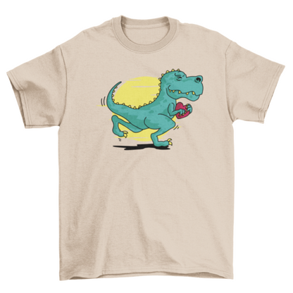 Running T-Rex Heart T-Shirt - Funny Dinosaur Running Tee for Runners & Fitness Enthusiasts